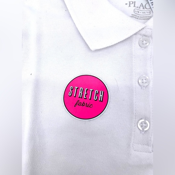 The Children's Place Girls Uniform Pique White Long Sleeve Polo Size Large 10/12 - Picture 4 of 8
